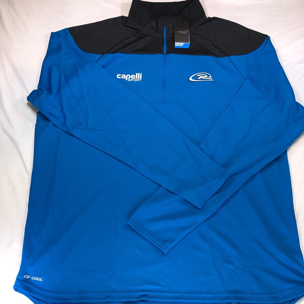 Capelli Sport Tribeca 1/4 Zip Training Top Mens XXXL Blue Black AGA-3848RS NWT